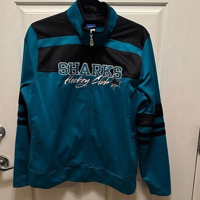 NHL Reebok Collab with San Jose Sharks Teal and Black Athletic Jacket Size Large