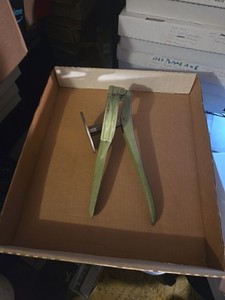 1950s Vintage Metal Potato Ricer with Green Handle MISSING Strainer