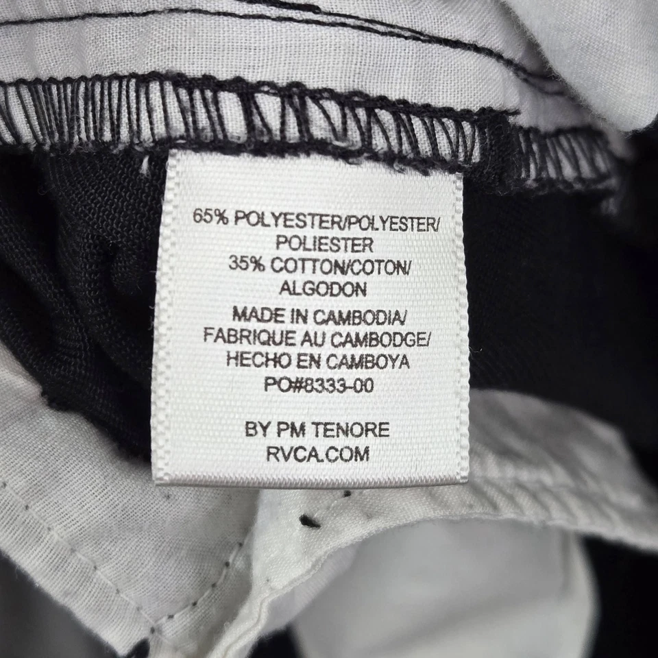 Pantalones Cortos Hombre RVCA 32 Negro Chino Botón 11" Entrepierna Foto 4 de 4