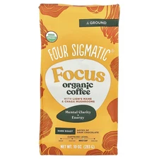 Focus, Organic Coffee with Lion's Mane & Chaga Mushrooms, Ground, Dark Roast, 10