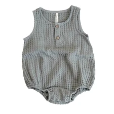 Rylee + Cru Beau Romper Eucalyptus Baby Onepiece 3-6 Months Soft Comfortable