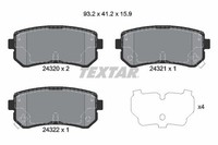 Textar Bremsbelagsatz, Scheibenbremse 2432001 FüR Hyundai KIA
