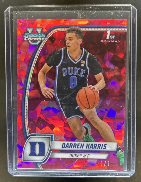 2024-25 Bowman Chrome University Sapphire Darren Harris Padprasascha #1/1