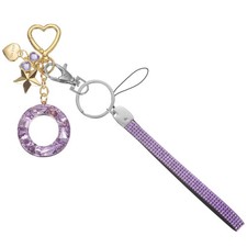 Initial Letter Keychain Letter-O Keychains Bling Love Star Key Chain Purple