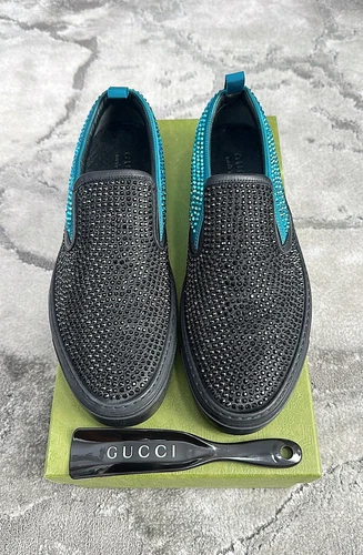 Authentique baskets Gucci Diamante homme en cuir à enfiler US11 EU44,5 UK10,5