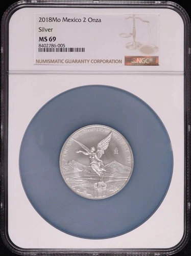 2018-Mo Mexico Silver Libertad 2 Onza NGC MS-69
