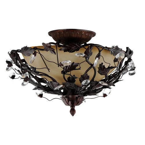 Maxim 2859 Bronze/Ivory Elegante 16"W 3-Light Ceiling Light - Picture 1 of 8