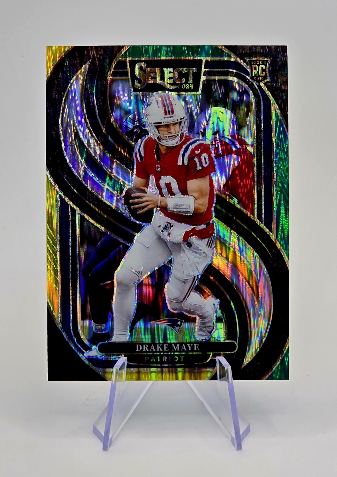 2024 Select Drake Maye - Green and Yellow Shock Prizm - Premier Level #113 RC 💎