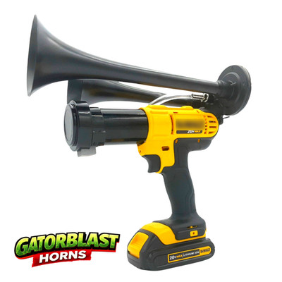 GatorBlast Horns  for Dewalt 20V  Air Horn Black 2x Trumpets 150BD