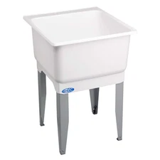 Utilatub Polypropylene Floor Mount Laundry Tub Utility Sink 23 in. x 25 in.