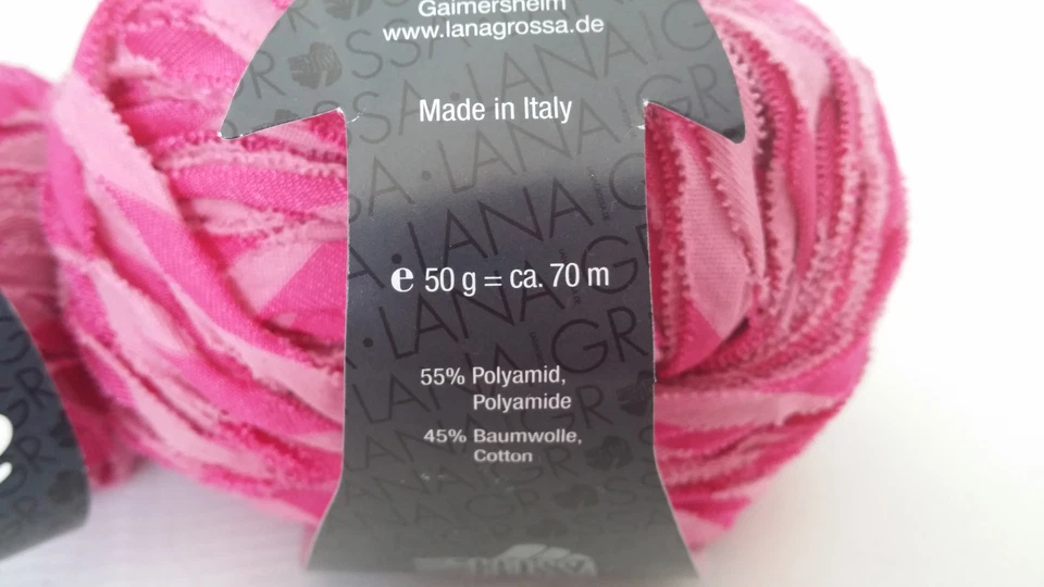 350 g Bicolore Lana Grossa Fb 005 pink  55 % Polyamid 45 % Baumwolle - Bild 4 von 4