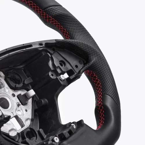 Vollleder flach Sport Lenkrad Fit Chevrolet Corvette C7 ZR1 2014-2019 Rote Nähte - Bild 12 von 17