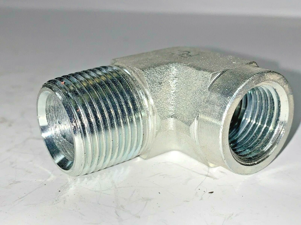 FUI, HYDRAULIC MALE TO FEMALE, 90° ELBOW, 1/2" FNPT X 3/4" MNPT, STEEL - Image 4 of 4