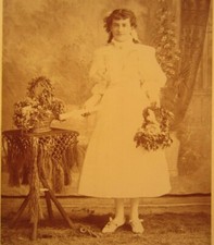 Victorian Antique Cabinet Card Photo of a Young Girl's First Confirmation