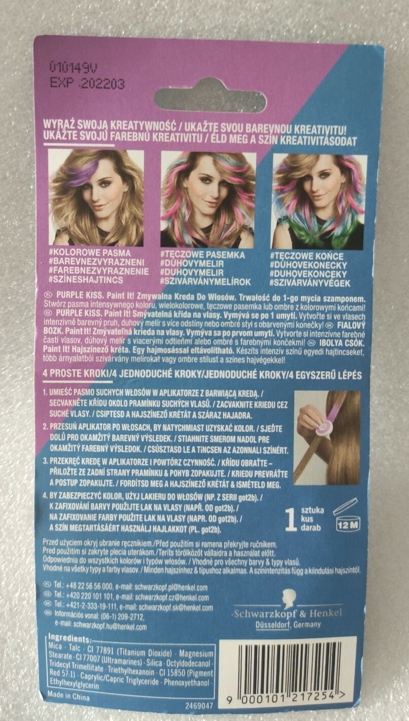 Schwarzkopf LIVE Slide Color Customize Temporary Hair Chalk Purple 
