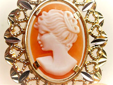 T BEAU PENDENTIF ANCIEN 1960/70 en OR JAUNE 18K 750/1000° avec CAMEE / 3,20grs