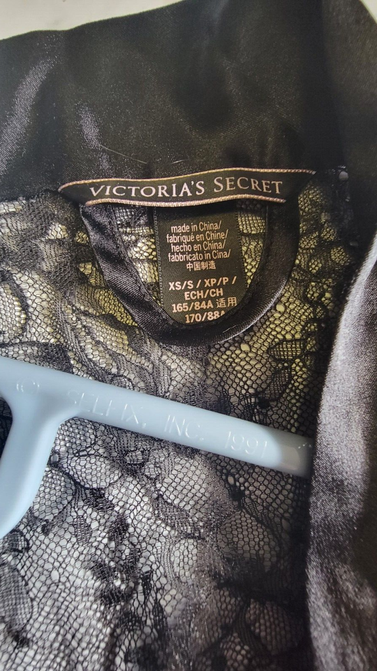 Victoria Secret Long Black Lingerie 2 Piece eBay