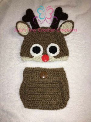 Baby Reindeer Outfit Photo Prop Halloween Costume Christmas
