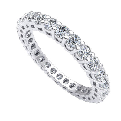 10k Gold Lab-Created Diamond Open Gallery Shared Prong Eternity Band Ring 1.50ct