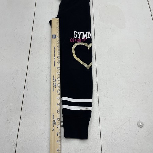 Justice Active Black Gymnastics Printed Joggers Youth Girls Size 8 - Picture 7 of 9