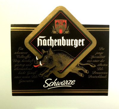 Old beer label, Hachenburger Schwarze, Hachenburg/Rhineland-Palatinate #873#