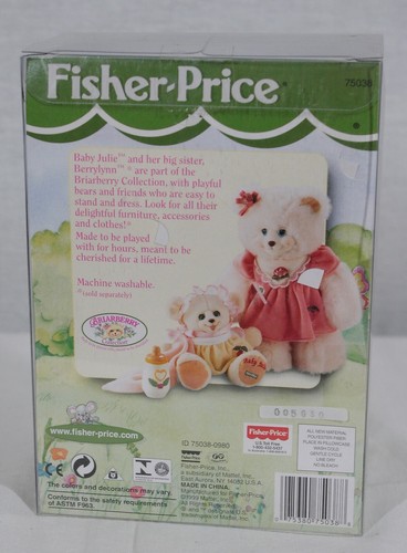 RARE! DISCONTINUED FISHER PRICE TOYS BRIARBERRY BEARS BABY SISTER JULIE NEW - Picture 2 of 6