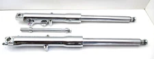 FLST HARLEY HARD CHROME FORK TUBES (2),  CHROME SLIDERS (2) , CHROME AXEL 84-99