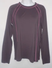 Eastern Mountain Sports Base Layer Long Sleeve Top Women M Brown Hike Trail