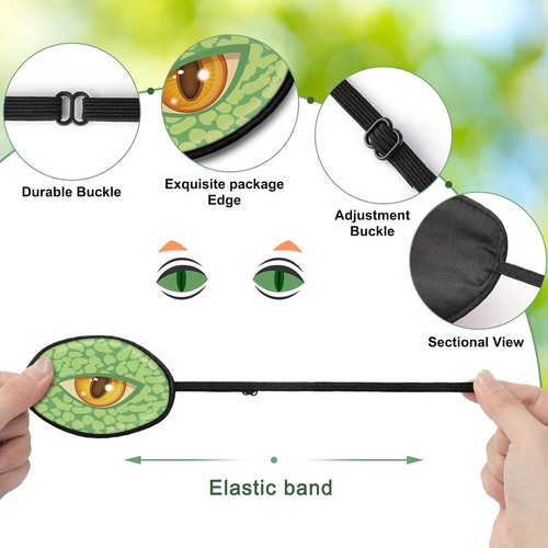 4 Pcs Kids Eye Patch Silk Adjustable Pirate Eye Patches for Adults Single Right - Picture 3 of 7