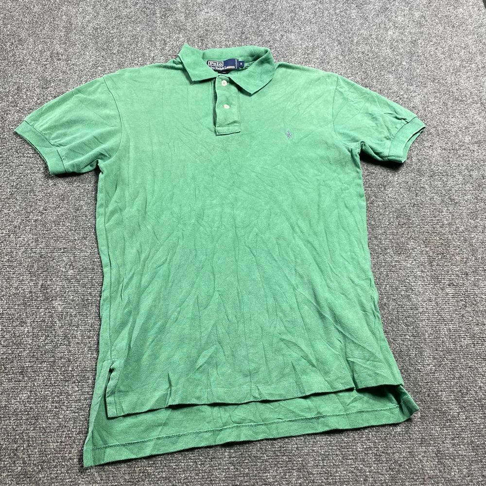 Men's Green Short Sleeve Rugby Collar Polo Tee Size S