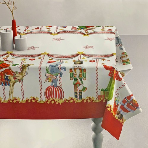 Tovaglia Natalizia 6 posti stampa digitale Circus decori Natale Zucchissime 4623 - Picture 2 of 2