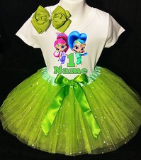 Shimmer & Shine 1st first 1 Birthday ***With NAME*** Green Tutu Dress  