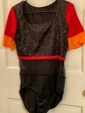 Weissman dance costume adult medium, two piece hip hop black and red
