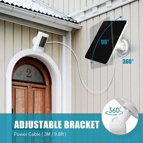 10ft cable-7W-5V Solar Panel Charger for Ring Camera Spotlight & Stick Up Cam - Picture 7 of 41