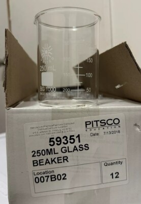 250ml Glass Beaker with Spout Low Form Griffin Borosilicate Glass