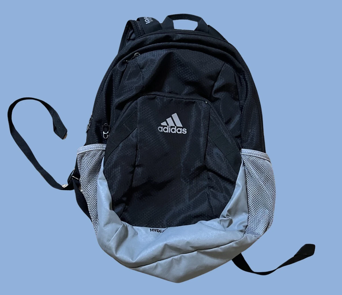 ADIDAS Hydroshield Backpack in Black Gray Load Spring Straps Big Compartments