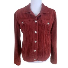 Pacsun Size M Corduroy Shirt Jacket Shacket Burgundy Red Snap Button Fall