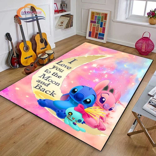 Lilo Stitch Cartoon Bodenteppich Teppich Schlafzimmer Fußmatte Wohnzimmer Antirutschmatte - Bild 13 von 39