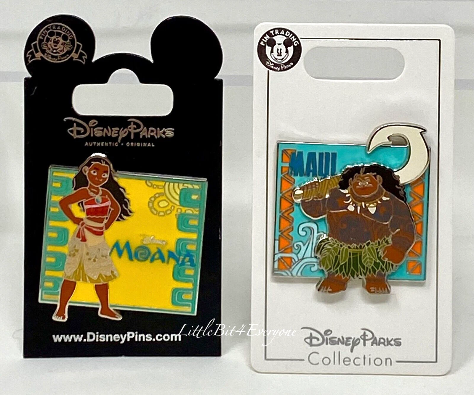 NEW ON CARDS Disney Parks Moana and Maui Trading Pin Pins x 2