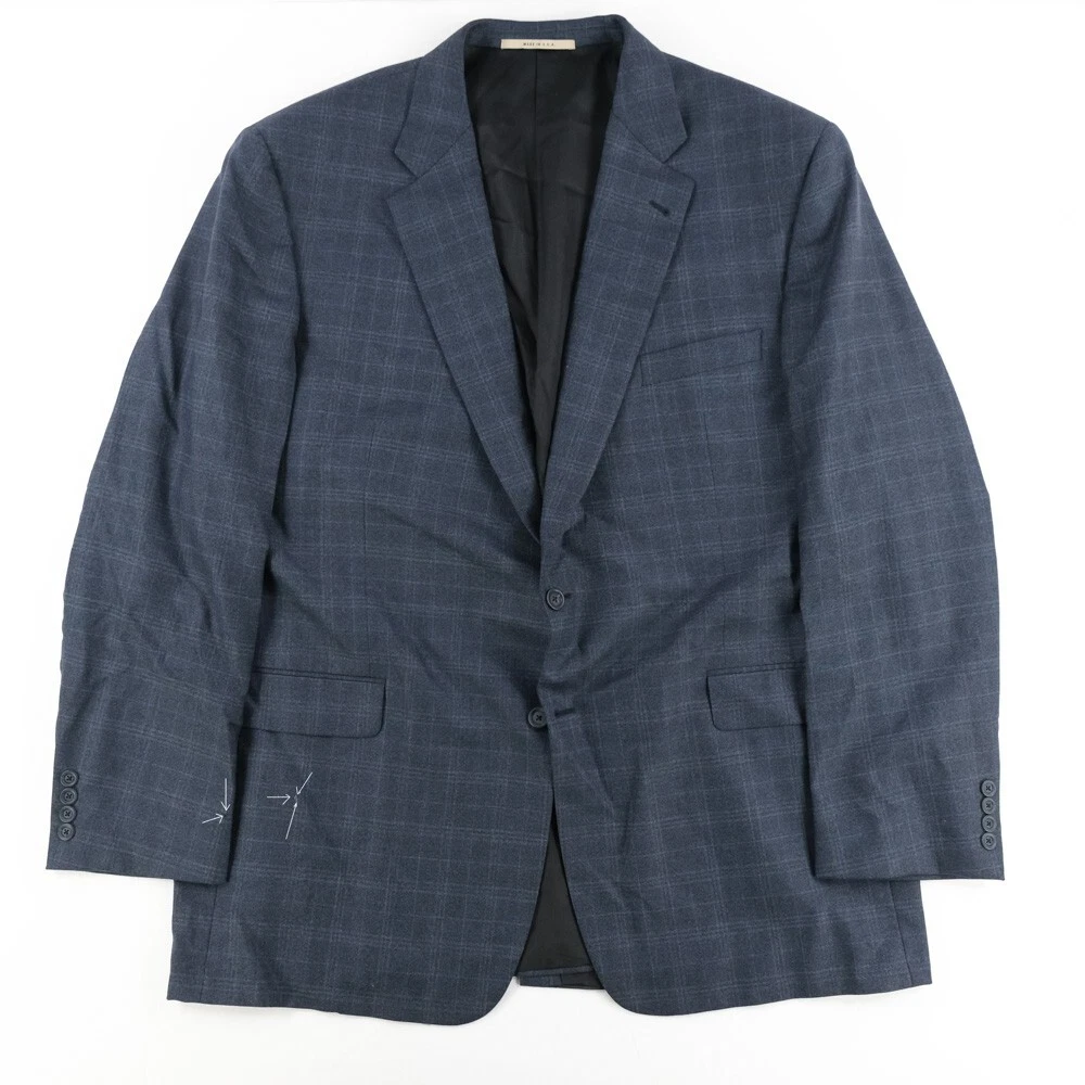 Cappotto blazer lungo da uomo Burberry London Kensington taglia 48 lana a quadretti 2 bottoni