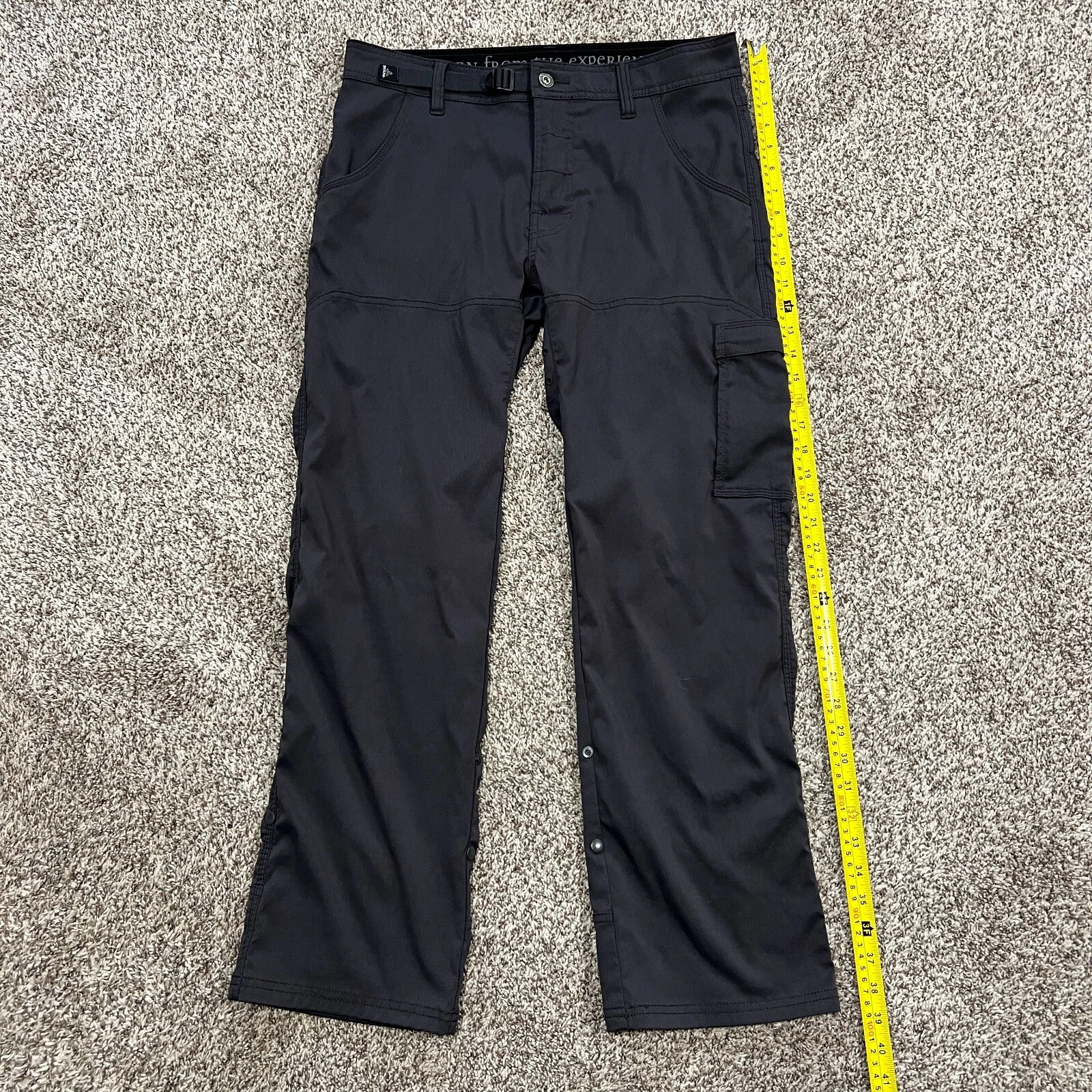 Prana Pants Mens 32x30 Gray Zion II Belted Cargo Lightweight Climbing Hiking