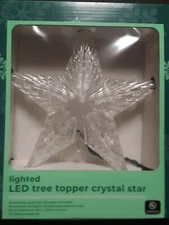 Home by Rite-Aid Lighted Shimmering Crystal Star Tree Topper 8.2" in Ht/Wt. NEW