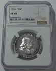 1954 NGC PF68 Silver Proof Ben Franklin Half Dollar 50c White Label #016
