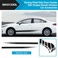 Racing Plaid Side Door Fender Skirt Stripes Decals Sticker Suitable For Racing Plaid Side Door Fender Skirt Stripes Decals Sticker Suitable For