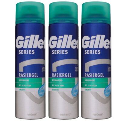 Gillette Series Sensitive Rasiergel 3 x 200 ml für empfindliche Haut Set