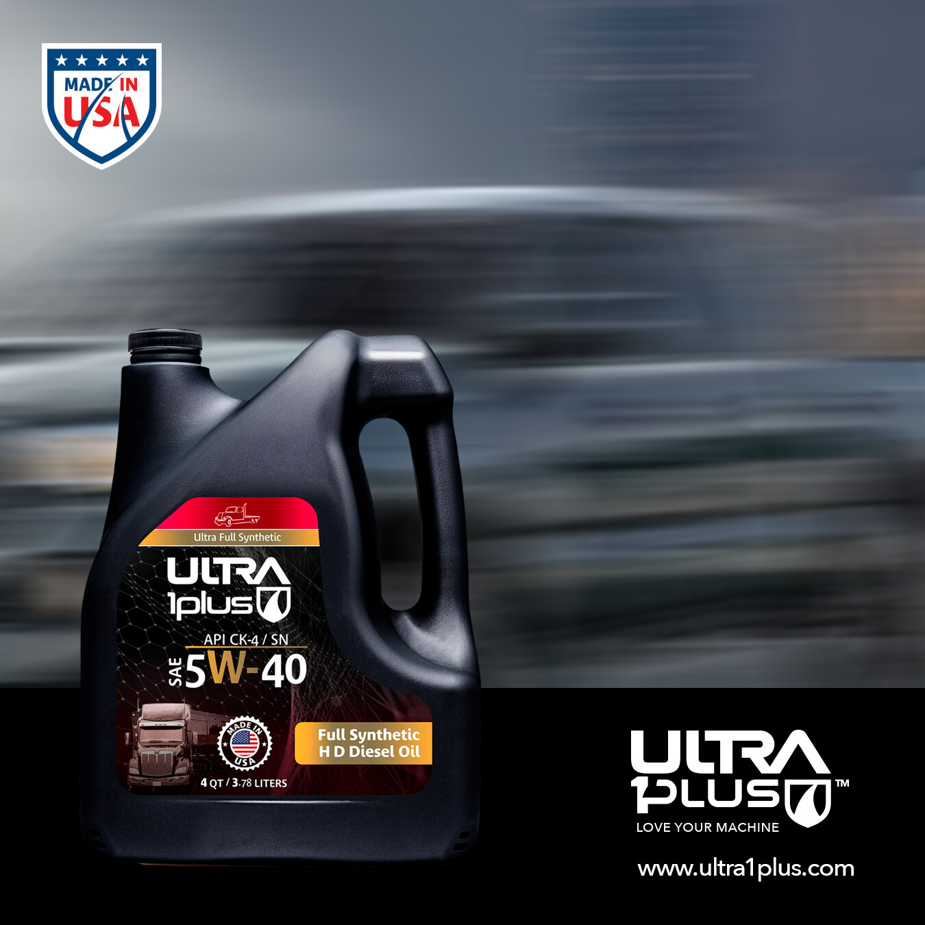 Ultra1Plus SAE 5W-40 Full Synthetic Diesel Motor Oil API CK-4/SN (Gal ...