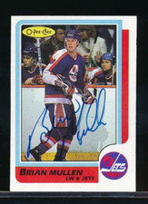 1986-87 O-Pee-Chee Jets #38 Brian Mullen signed auto autograph very tough
