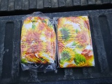 Vinyl Oval Sunflower Dining Table Tablecloth 68" Lot Of 2