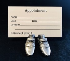 Pewter Silver Metal Golf Shoes Golfing Golfer Business Card Holder