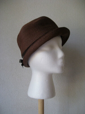Vintage l 50s 22 Sears Millinery Brown Woven Patent Leather Bow Chic Derby Hat Sears Millinery Hat - Etsy main image 4